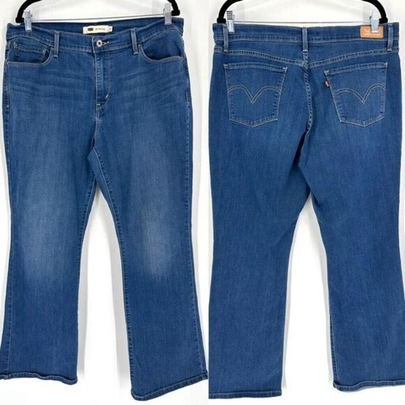 Levi's 515 Womens Red Tab Bootcut Stretch Denim Jeans Medium Wash Blue Size 16 - Picture 1 of 9